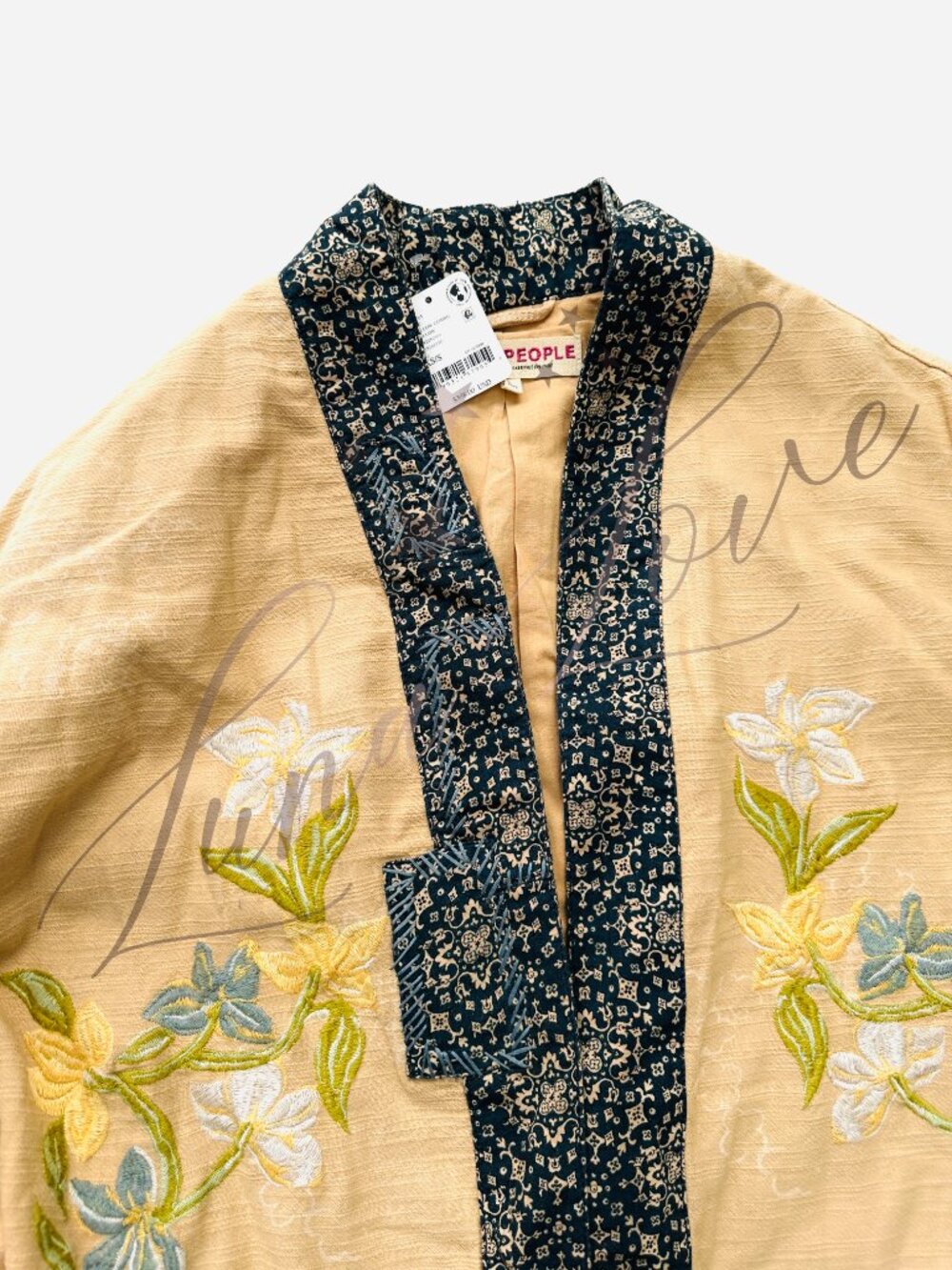 FREE PEOPLE Henlow Embroidered Duster In Yellow Combo (size XS/S) NWT - Picture 5 of 10